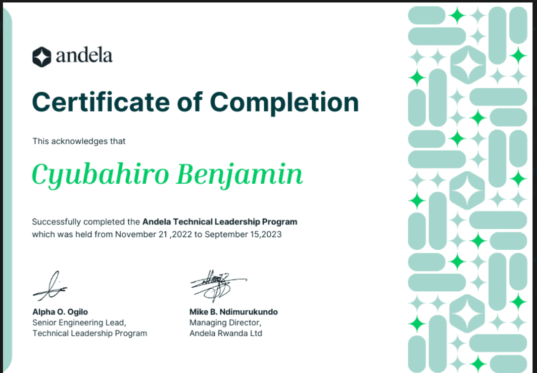 Andela Technical Leadership Program