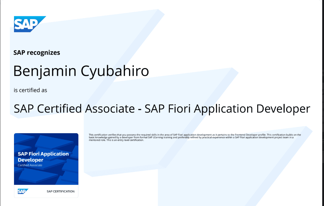 SAP Certified Development Associate - SAP Fiori Application Developer